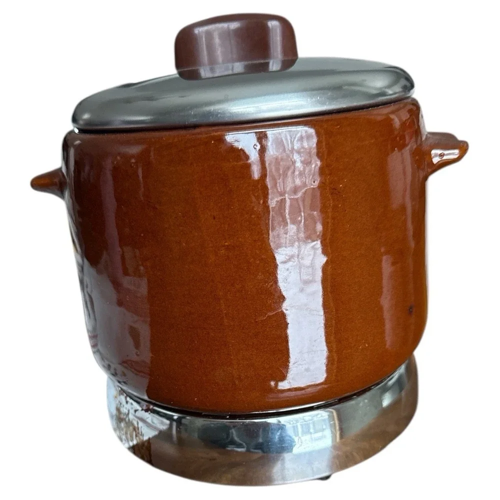Vtg West Bend 2 Qt Bean‎ Crock Pot Electric Heating Base 3295E USA Made Tested